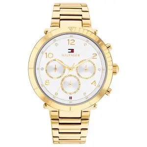 Tommy Hilfiger Women’s Quartz Gold Stainless Steel Silver Dial 38mm Watch 1782490 UAE DUBAI AJMAN SHARJAH ABU DHABI RAS AL KHAIMA UMM UL QUWAIN ALAIN FUJAIRAH