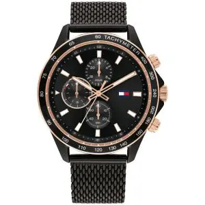 Tommy Hilfiger Men’s Quartz Black Stainless Steel Black Dial 44mm Watch 1792020 UAE DUBAI AJMAN SHARJAH ABU DHABI RAS AL KHAIMA UMM UL QUWAIN ALAIN FUJAIRAH