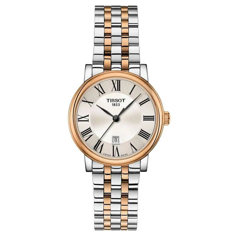 Tissot Women’s Quartz Swiss Made Two Tone Stainless Steel Silver Dial 30mm Watch T122.210.22.033.01 UAE DUBAI AJMAN SHARJAH ABU DHABI RAS AL KHAIMA UMM UL QUWAIN ALAIN FUJAIRAH