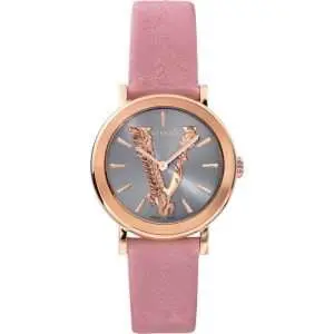 Versace Women’s Quartz Swiss Made Pink Leather Strap Grey Dial 36mm Watch VEHC00319 UAE DUBAI AJMAN SHARJAH ABU DHABI RAS AL KHAIMA UMM UL QUWAIN ALAIN FUJAIRAH