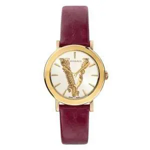 Versace Women’s Quartz Swiss Made Maroon Leather Strap White Dial 36mm Watch VEHC00219 UAE DUBAI AJMAN SHARJAH ABU DHABI RAS AL KHAIMA UMM UL QUWAIN ALAIN FUJAIRAH