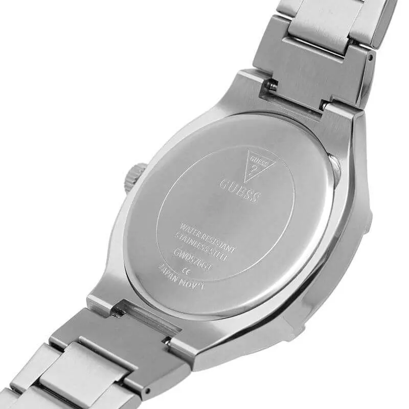 Guess Men’s Quartz Silver Stainless Steel Black Dial 46mm Watch GW0576G1 UAE DUBAI AJMAN SHARJAH ABU DHABI RAS AL KHAIMA UMM UL QUWAIN ALAIN FUJAIRAH