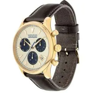 Movado Men’s Swiss Made Quartz Brown Leather Strap Parchment Dial 43mm Watch 3650007 UAE DUBAI AJMAN SHARJAH ABU DHABI RAS AL KHAIMA UMM UL QUWAIN ALAIN FUJAIRAH