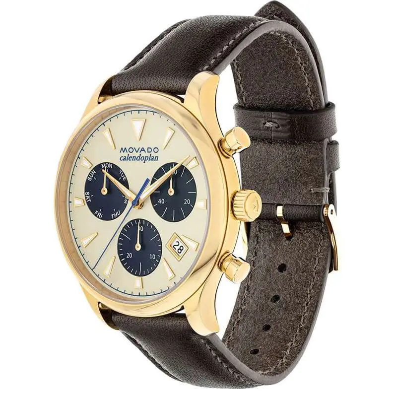 Movado Men’s Swiss Made Quartz Brown Leather Strap Parchment Dial 43mm Watch 3650007 UAE DUBAI AJMAN SHARJAH ABU DHABI RAS AL KHAIMA UMM UL QUWAIN ALAIN FUJAIRAH