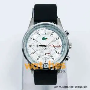 Lacoste Men’s Quartz Black Silicone Strap White Dial 44mm Watch 2010457 UAE DUBAI AJMAN SHARJAH ABU DHABI RAS AL KHAIMA UMM UL QUWAIN ALAIN FUJAIRAH