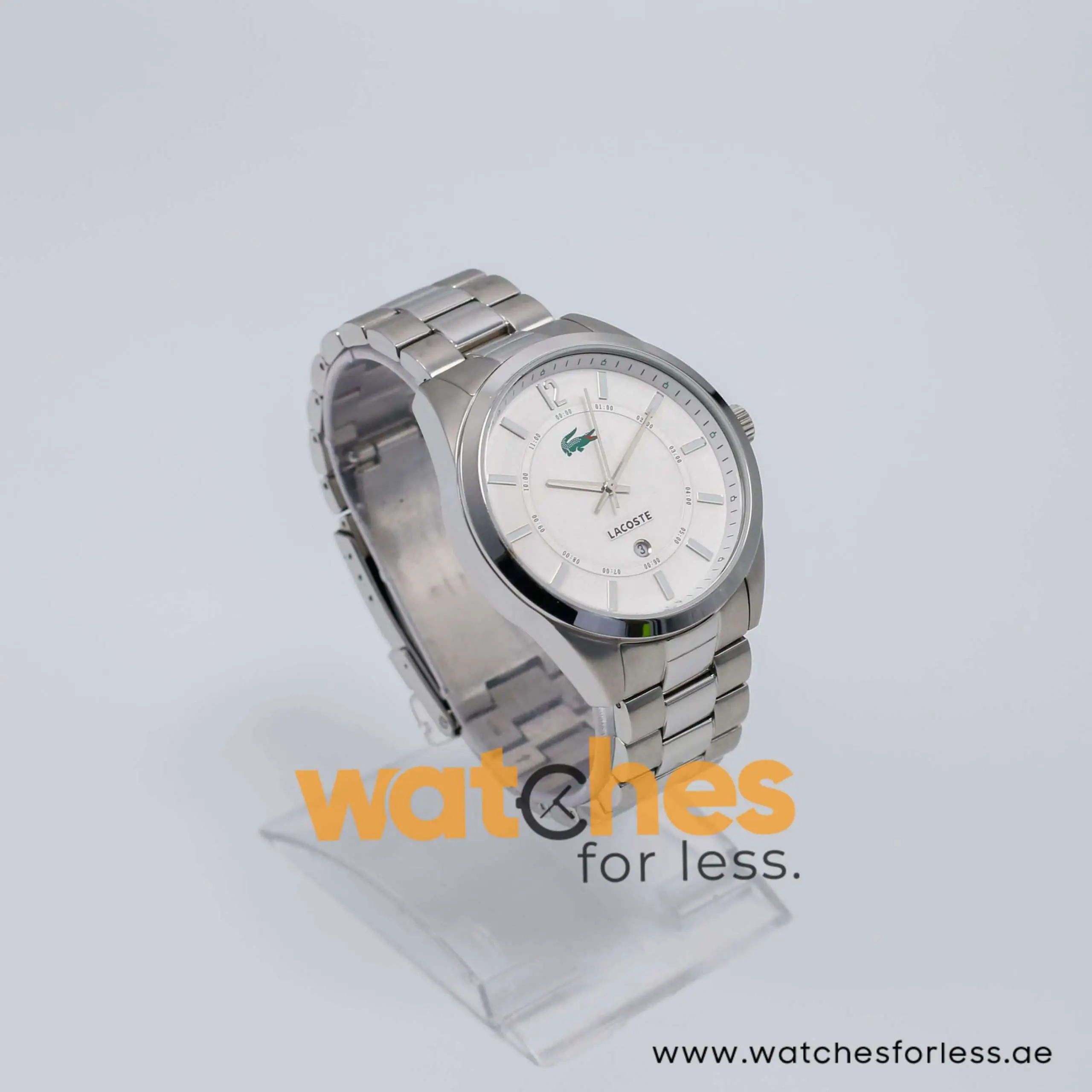 Lacoste Men’s Quartz Silver Stainless Steel White Dial 44mm Watch 2010579 UAE DUBAI AJMAN SHARJAH ABU DHABI RAS AL KHAIMA UMM UL QUWAIN ALAIN FUJAIRAH
