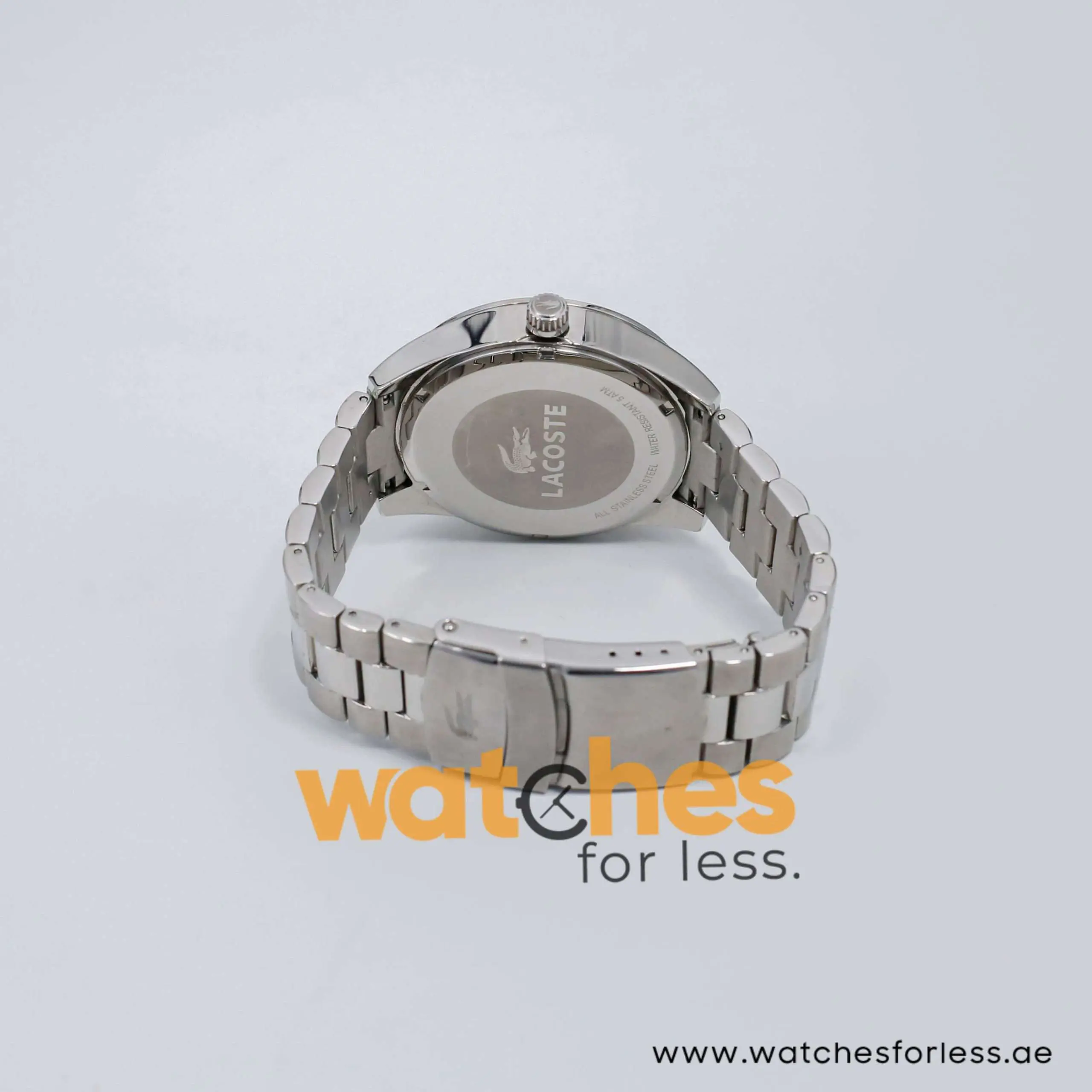 Lacoste Men’s Quartz Silver Stainless Steel White Dial 44mm Watch 2010579 UAE DUBAI AJMAN SHARJAH ABU DHABI RAS AL KHAIMA UMM UL QUWAIN ALAIN FUJAIRAH