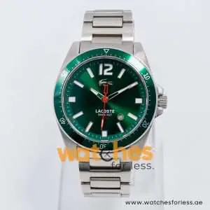 Lacoste Men’s Quartz Silver Stainless Steel Green Dial 43mm Watch 2010635 UAE DUBAI AJMAN SHARJAH ABU DHABI RAS AL KHAIMA UMM UL QUWAIN ALAIN FUJAIRAH