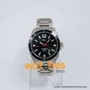 Lacoste Men’s Quartz Silver Stainless Steel Black Dial 43mm Watch 2010639 UAE DUBAI AJMAN SHARJAH ABU DHABI RAS AL KHAIMA UMM UL QUWAIN ALAIN FUJAIRAH