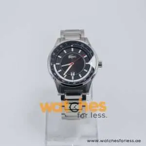 Lacoste Men’s Quartz Silver Stainless Steel Black Dial 44mm Watch 2010404 UAE DUBAI AJMAN SHARJAH ABU DHABI RAS AL KHAIMA UMM UL QUWAIN ALAIN FUJAIRAH
