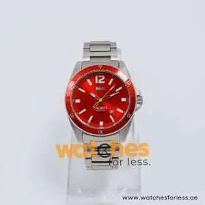Lacoste Men’s Quartz Silver Stainless Steel Red Dial 43mm Watch 2010637 UAE DUBAI AJMAN SHARJAH ABU DHABI RAS AL KHAIMA UMM UL QUWAIN ALAIN FUJAIRAH