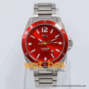 Lacoste Men’s Quartz Silver Stainless Steel Red Dial 43mm Watch 2010637 UAE DUBAI AJMAN SHARJAH ABU DHABI RAS AL KHAIMA UMM UL QUWAIN ALAIN FUJAIRAH