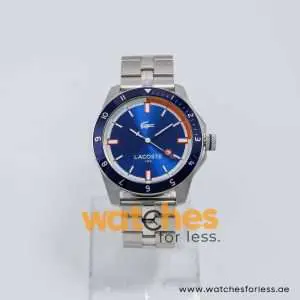 Lacoste Men’s Quartz Silver Stainless Steel Blue Dial 44mm Watch 2010701 UAE DUBAI AJMAN SHARJAH ABU DHABI RAS AL KHAIMA UMM UL QUWAIN ALAIN FUJAIRAH