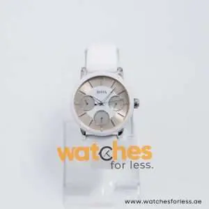 Hugo Boss Women’s Quartz White Silicone Strap Silver Dial 36mm Watch HB151856