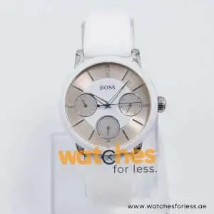 Hugo Boss Women’s Quartz White Silicone Strap Silver Dial 36mm Watch HB151856 UAE DUBAI AJMAN SHARJAH ABU DHABI RAS AL KHAIMA UMM UL QUWAIN ALAIN FUJAIRAH