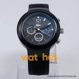 Lacoste Men’s Quartz Black Silicone Strap Grey & Black Dial 44mm Watch 2010706 UAE DUBAI AJMAN SHARJAH ABU DHABI RAS AL KHAIMA UMM UL QUWAIN ALAIN FUJAIRAH
