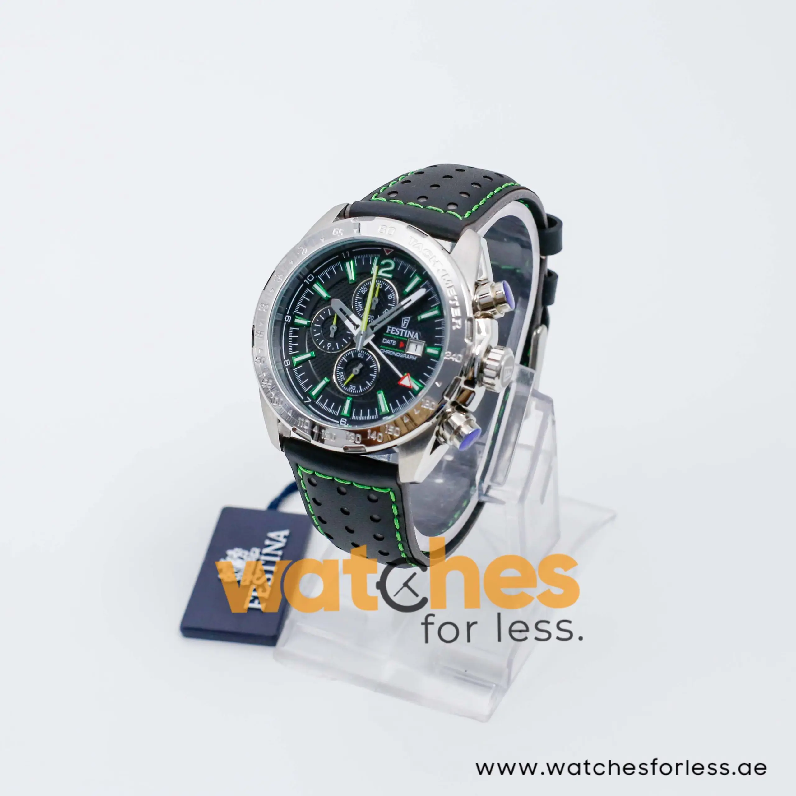 Festina Men’s Quartz Black Leather Strap Black Dial 44mm Watch F20440 UAE DUBAI AJMAN SHARJAH ABU DHABI RAS AL KHAIMA UMM UL QUWAIN ALAIN FUJAIRAH