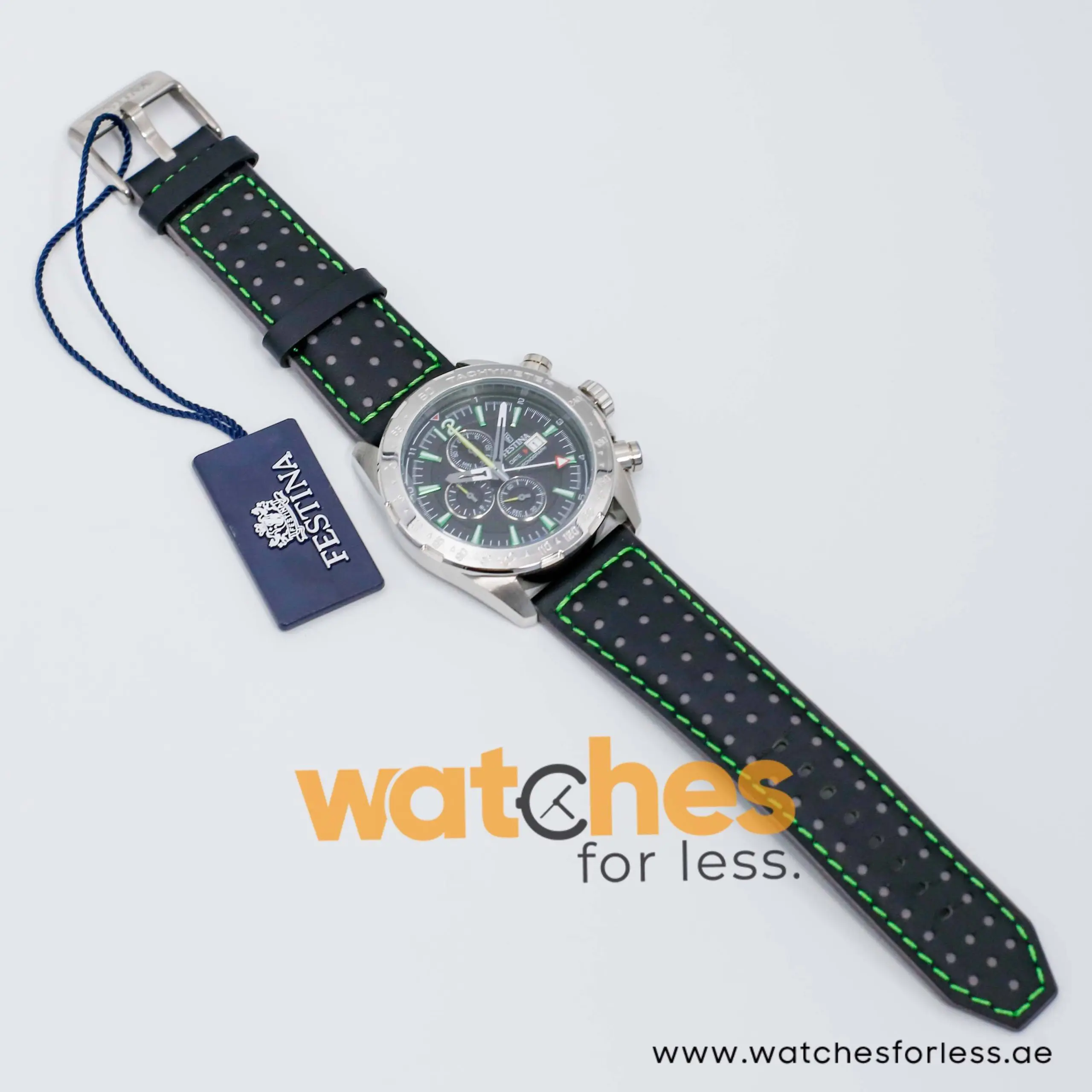 Festina Men’s Quartz Black Leather Strap Black Dial 44mm Watch F20440 UAE DUBAI AJMAN SHARJAH ABU DHABI RAS AL KHAIMA UMM UL QUWAIN ALAIN FUJAIRAH