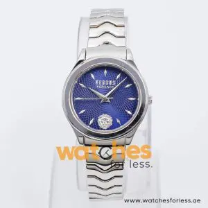 Versus by Versace Women’s Quartz Silver Stainless Steel Blue Dial 34mm Watch VSP563017 UAE DUBAI AJMAN SHARJAH ABU DHABI RAS AL KHAIMA UMM UL QUWAIN ALAIN FUJAIRAH