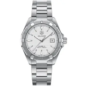 Tag Heuer Aquaracer Men’s Automatic Swiss Made Silver Stainless Steel Grey Dial 41mm Watch WAY2111.BA0928 UAE DUBAI AJMAN SHARJAH ABU DHABI RAS AL KHAIMA UMM UL QUWAIN ALAIN FUJAIRAH
