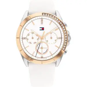 Tommy Hilfiger Women’s Quartz White Silicone Strap White Dial 38mm Watch 1782388 UAE DUBAI AJMAN SHARJAH ABU DHABI RAS AL KHAIMA UMM UL QUWAIN ALAIN FUJAIRAH