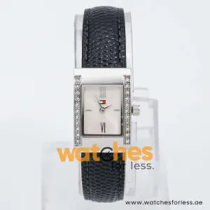 Tommy Hilfiger Women’s Quartz Black Leather Strap Silver Dial 20mm Watch F80193 UAE DUBAI AJMAN SHARJAH ABU DHABI RAS AL KHAIMA UMM UL QUWAIN ALAIN FUJAIRAH