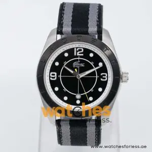 Lacoste Men’s Quartz Two Tone Nylon Strap Black Dial 45mm Watch 2010575 UAE DUBAI AJMAN SHARJAH ABU DHABI RAS AL KHAIMA UMM UL QUWAIN ALAIN FUJAIRAH