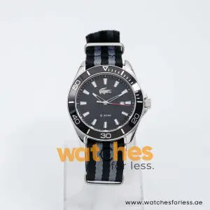 Lacoste Men’s Quartz Two Tone Nylon Strap Black Dial 43mm Watch 2010458 UAE DUBAI AJMAN SHARJAH ABU DHABI RAS AL KHAIMA UMM UL QUWAIN ALAIN FUJAIRAH