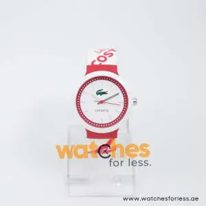 Lacoste Kids Quartz Pink & White Silicone Strap White Dial 40mm Watch 2010523 UAE DUBAI AJMAN SHARJAH ABU DHABI RAS AL KHAIMA UMM UL QUWAIN ALAIN FUJAIRAH