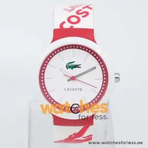 Lacoste Kids Quartz Pink & White Silicone Strap White Dial 40mm Watch 2010523 UAE DUBAI AJMAN SHARJAH ABU DHABI RAS AL KHAIMA UMM UL QUWAIN ALAIN FUJAIRAH