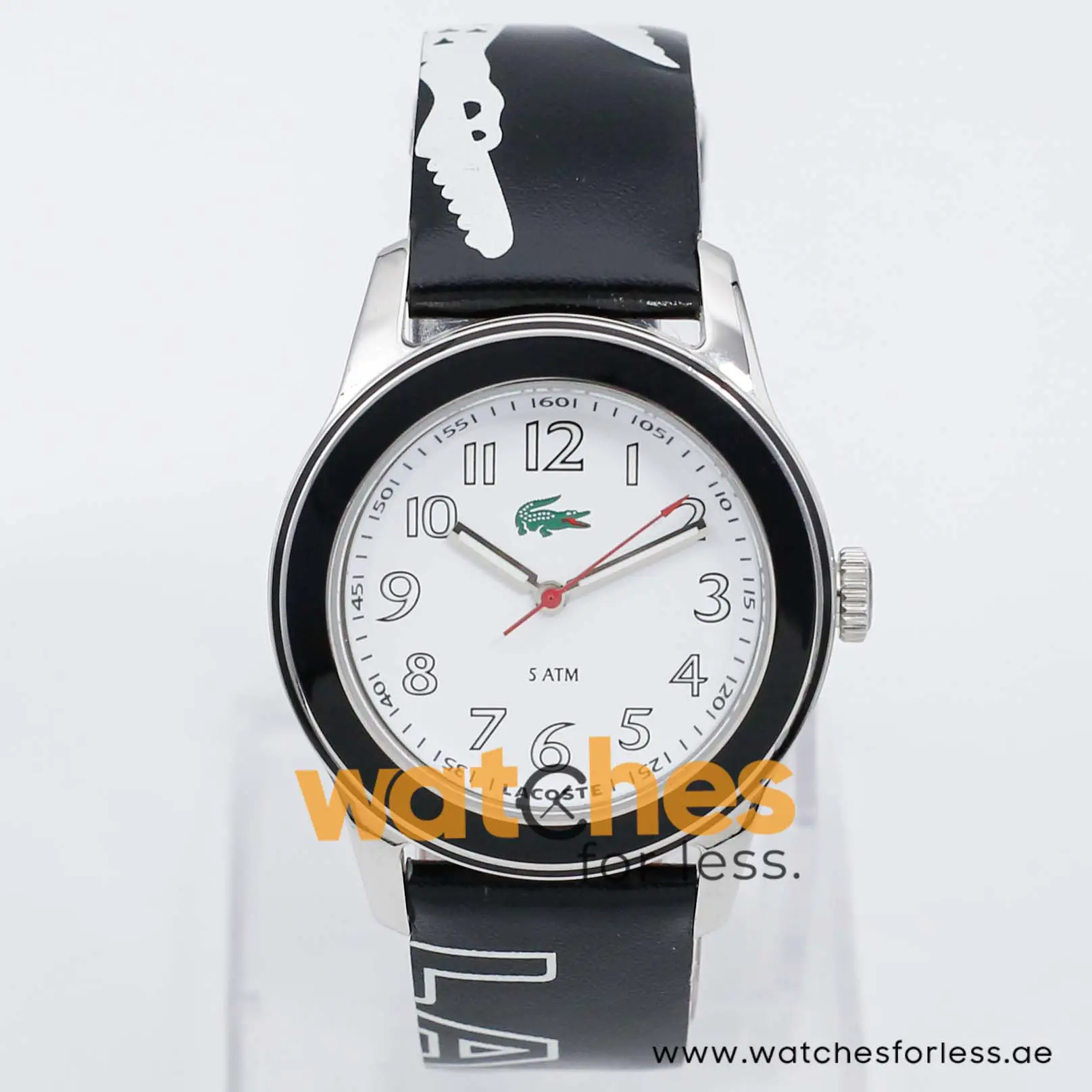 Lacoste Women’s Quartz Black & White Leather Strap White Dial 38mm Watch 2000516 UAE DUBAI AJMAN SHARJAH ABU DHABI RAS AL KHAIMA UMM UL QUWAIN ALAIN FUJAIRAH