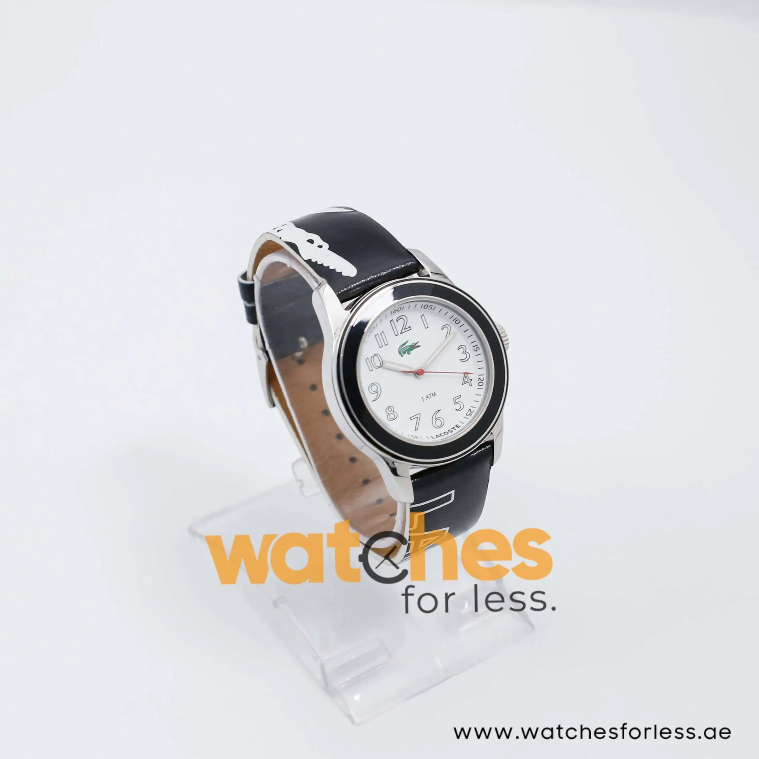 Lacoste Women’s Quartz Black & White Leather Strap White Dial 38mm Watch 2000516 UAE DUBAI AJMAN SHARJAH ABU DHABI RAS AL KHAIMA UMM UL QUWAIN ALAIN FUJAIRAH
