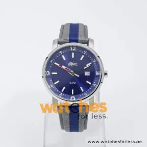 Lacoste Men’s Quartz Two Tone Nylon Strap Blue Dial 43mm Watch 2000463 UAE DUBAI AJMAN SHARJAH ABU DHABI RAS AL KHAIMA UMM UL QUWAIN ALAIN FUJAIRAH