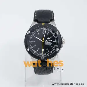 Lacoste Men’s Quartz Black Leather Strap Black Dial 44mm Watch 2010554 UAE DUBAI AJMAN SHARJAH ABU DHABI RAS AL KHAIMA UMM UL QUWAIN ALAIN FUJAIRAH