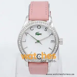 Lacoste Women’s Quartz Pink Leather Strap White Dial 38mm Watch 2000663 UAE DUBAI AJMAN SHARJAH ABU DHABI RAS AL KHAIMA UMM UL QUWAIN ALAIN FUJAIRAH