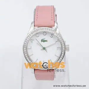 Lacoste Women’s Quartz Pink Leather Strap White Dial 38mm Watch 2000663 UAE DUBAI AJMAN SHARJAH ABU DHABI RAS AL KHAIMA UMM UL QUWAIN ALAIN FUJAIRAH