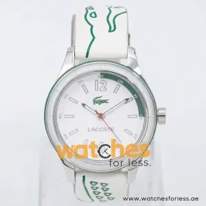 Lacoste Women’s Quartz Green & White Leather Strap White Dial 39mm Watch 2000830 UAE DUBAI AJMAN SHARJAH ABU DHABI RAS AL KHAIMA UMM UL QUWAIN ALAIN FUJAIRAH