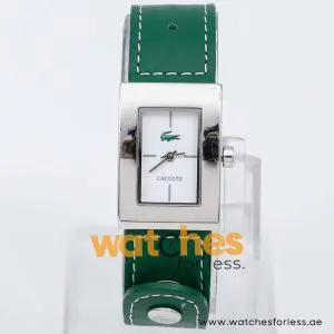 Lacoste Women’s Quartz Green Leather Strap White Dial 21mm Watch 2000657
