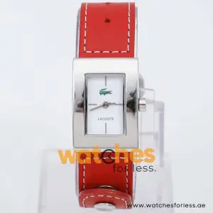 Lacoste Women’s Quartz Red Leather Strap White Dial 21mm Watch 2000571 UAE DUBAI AJMAN SHARJAH ABU DHABI RAS AL KHAIMA UMM UL QUWAIN ALAIN FUJAIRAH