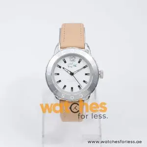 Lacoste Women’s Quartz Cream Leather Strap White Dial 40mm Watch 2000667 UAE DUBAI AJMAN SHARJAH ABU DHABI RAS AL KHAIMA UMM UL QUWAIN ALAIN FUJAIRAH