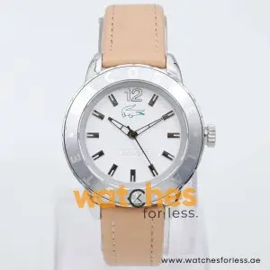 Lacoste Women’s Quartz Cream Leather Strap White Dial 40mm Watch 2000667 UAE DUBAI AJMAN SHARJAH ABU DHABI RAS AL KHAIMA UMM UL QUWAIN ALAIN FUJAIRAH