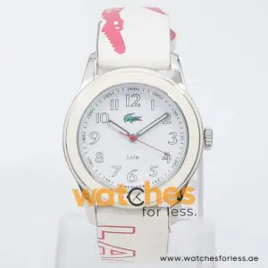 Lacoste Women’s Pink & White Leather Strap White Dial 38mm Watch 2000515 UAE DUBAI AJMAN SHARJAH ABU DHABI RAS AL KHAIMA UMM UL QUWAIN ALAIN FUJAIRAH