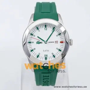 Lacoste Men’s Quartz Green Silicone Strap White Dial 42mm Watch 2010626 UAE DUBAI AJMAN SHARJAH ABU DHABI RAS AL KHAIMA UMM UL QUWAIN ALAIN FUJAIRAH