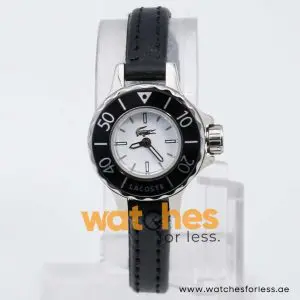 Lacoste Women’s Quartz Black Leather Strap White Dial 23mm Watch 2000555