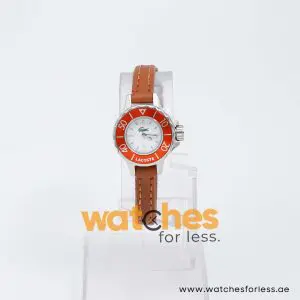 Lacoste Women’s Quartz Brown Leather Strap White Dial 23mm Watch 20039314/1 UAE DUBAI AJMAN SHARJAH ABU DHABI RAS AL KHAIMA UMM UL QUWAIN ALAIN FUJAIRAH