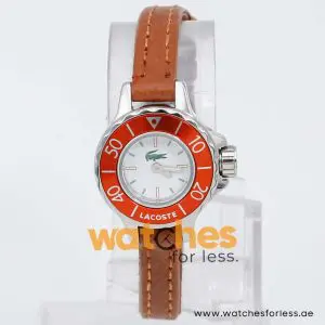 Lacoste Women’s Quartz Brown Leather Strap White Dial 23mm Watch 20039314/1 UAE DUBAI AJMAN SHARJAH ABU DHABI RAS AL KHAIMA UMM UL QUWAIN ALAIN FUJAIRAH