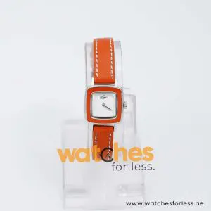 Lacoste Women’s Quartz Orange Leather Strap White Dial 21mm Watch 2000346 UAE DUBAI AJMAN SHARJAH ABU DHABI RAS AL KHAIMA UMM UL QUWAIN ALAIN FUJAIRAH