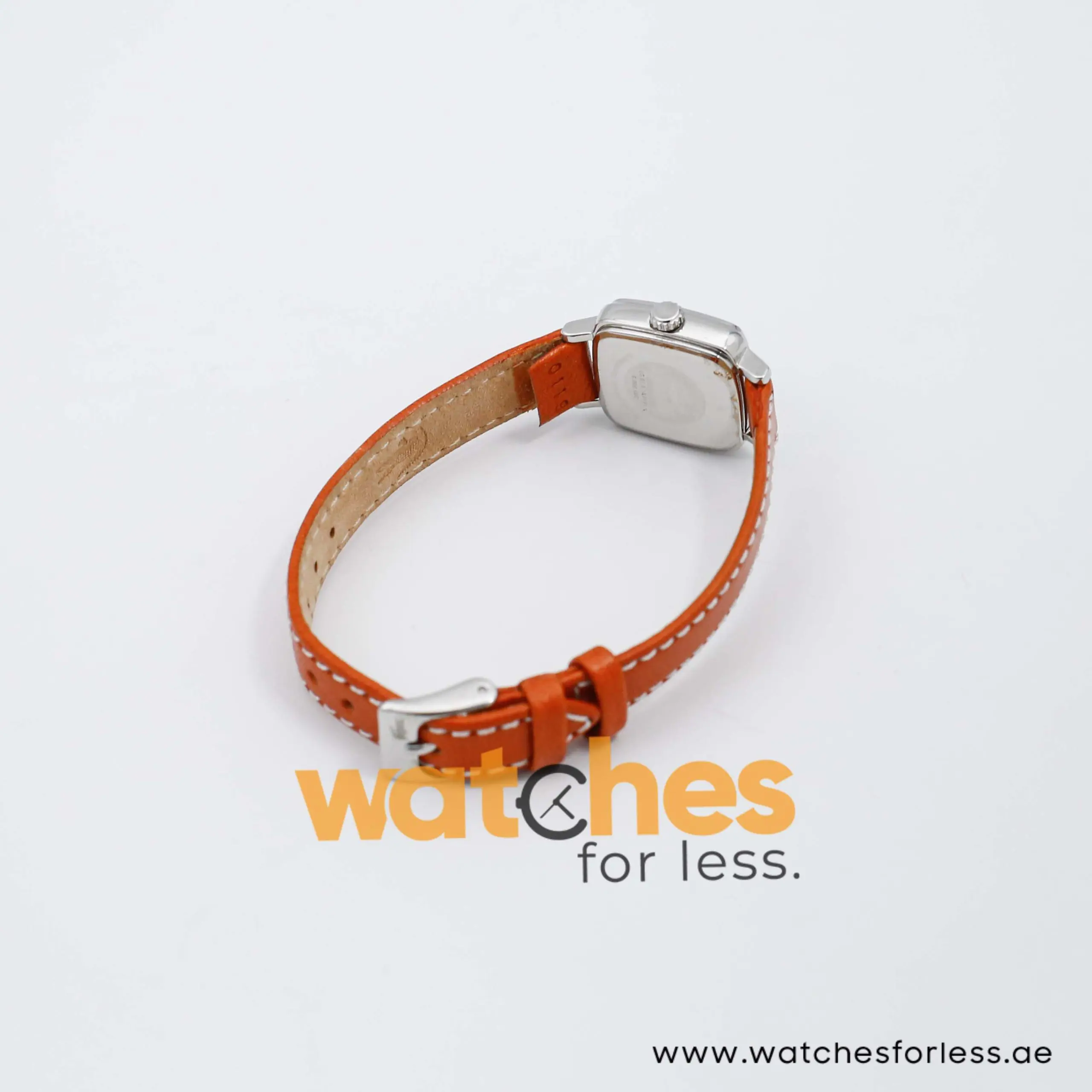 Lacoste Women’s Quartz Orange Leather Strap White Dial 21mm Watch 2000346 UAE DUBAI AJMAN SHARJAH ABU DHABI RAS AL KHAIMA UMM UL QUWAIN ALAIN FUJAIRAH