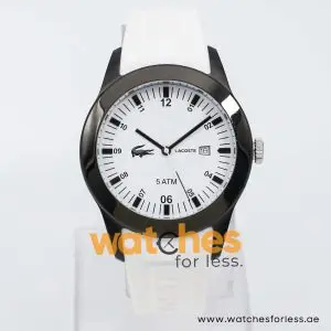 Lacoste Men’s Quartz White Silicone Strap White Dial 42mm Watch 2010674 UAE DUBAI AJMAN SHARJAH ABU DHABI RAS AL KHAIMA UMM UL QUWAIN ALAIN FUJAIRAH