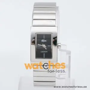 Lacoste Women’s Quartz Silver Stainless Steel Black Dial 21mm Watch 2000666